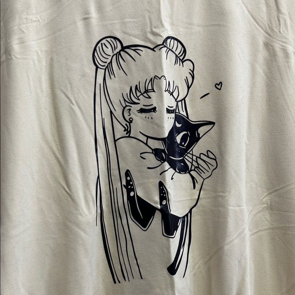 Unlicensed Sailor Moon Cream Graphic T-Shirt